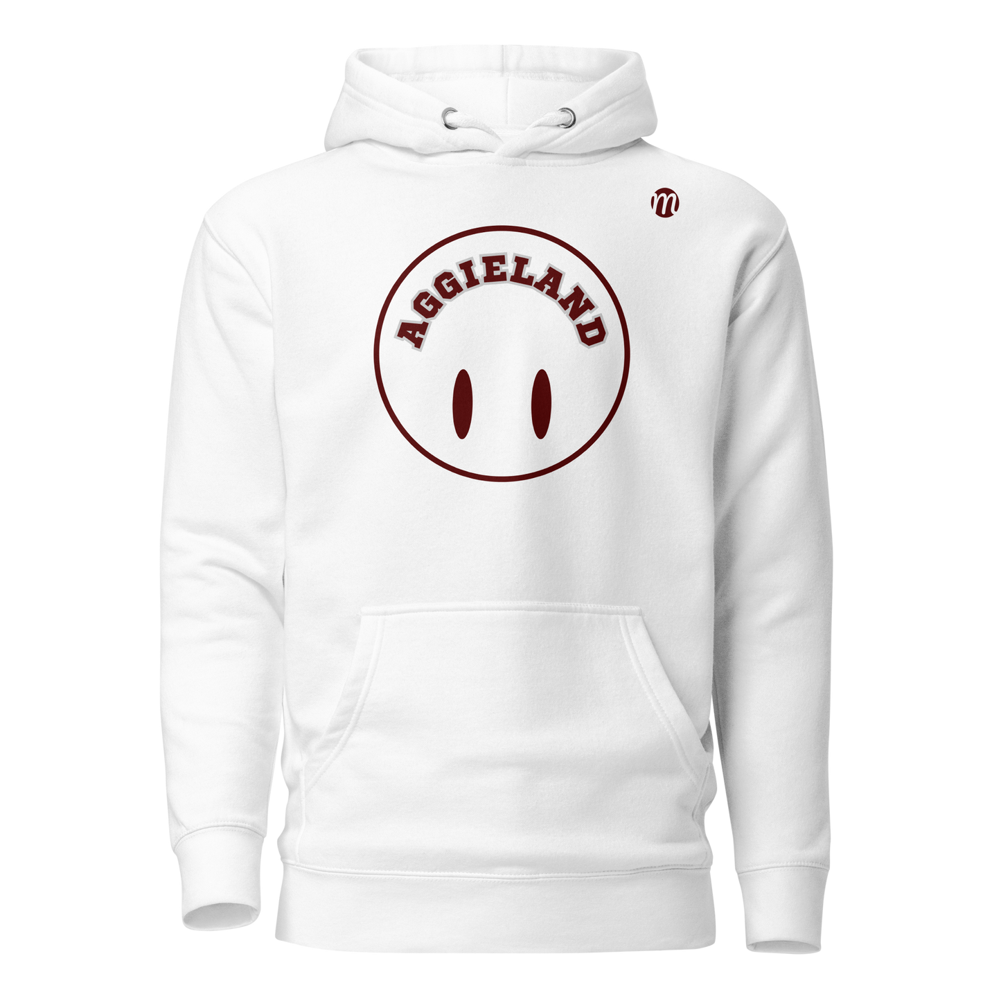 Aggieland Smiley Face Flipped Mulli USA Hoodie White Front