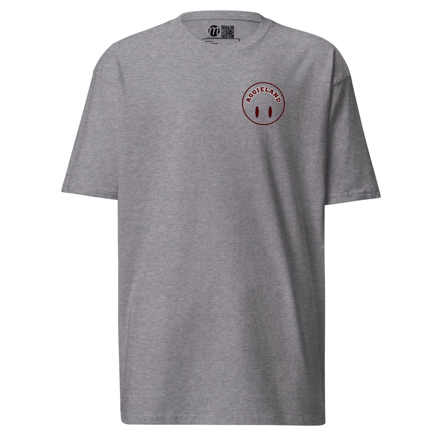 Aggieland Smiley Face Flipped Mulli USA Tee Carbon Grey Front