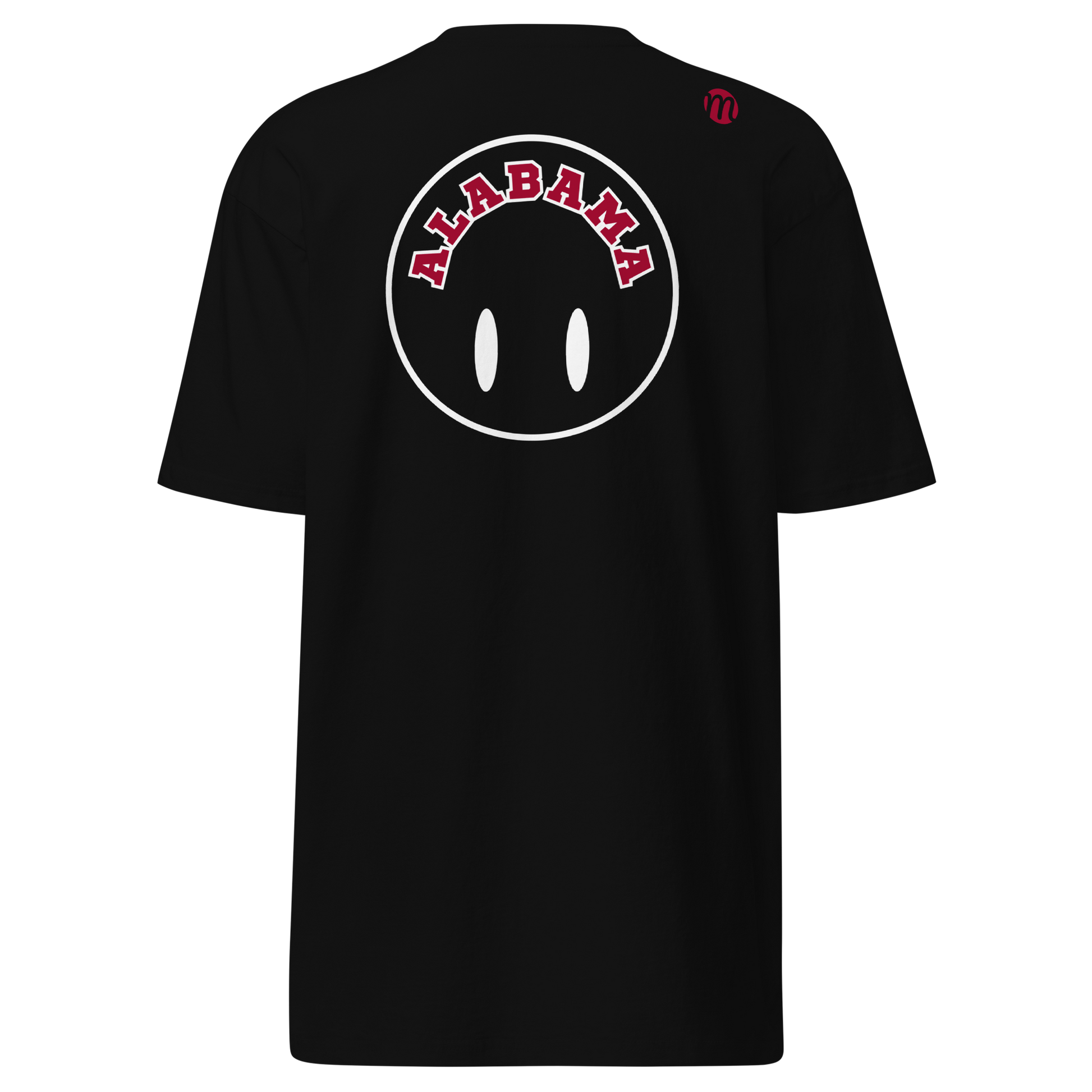 Alabama Smiley Face Flipped Mulli USA Tee Black Back