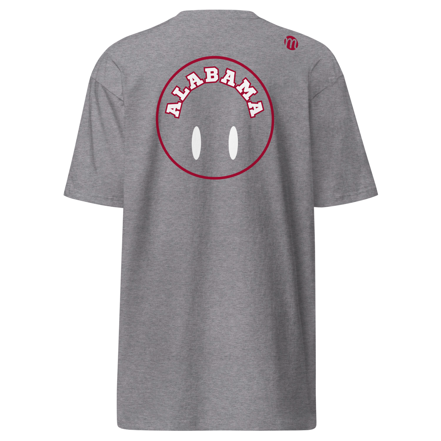 Alabama Smiley Face Flipped Mulli USA Tee Carbon Grey Back