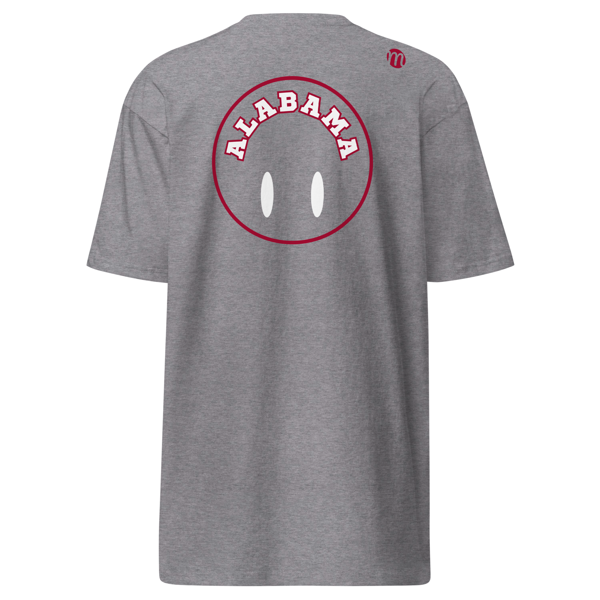 Alabama Smiley Face Flipped Mulli USA Tee Carbon Grey Back