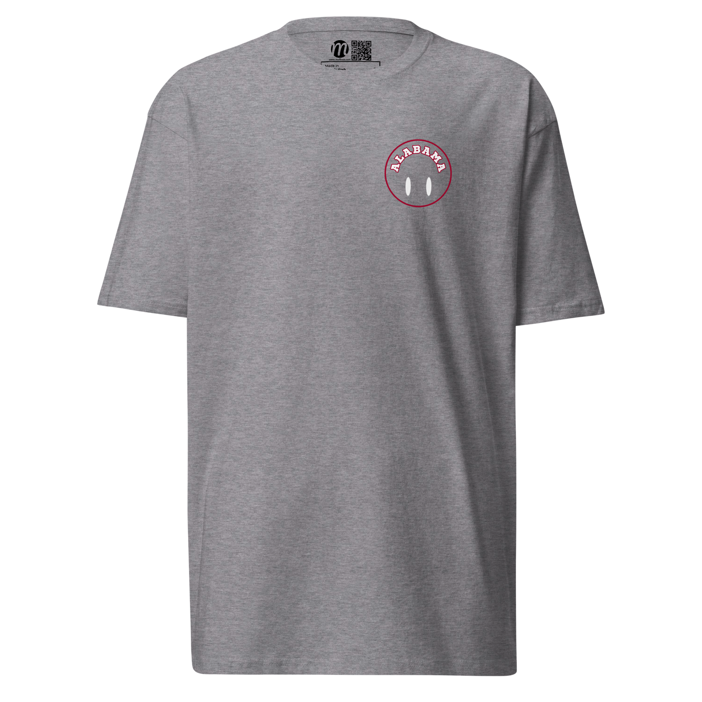 Alabama Smiley Face Flipped Mulli USA Tee Carbon Grey Front