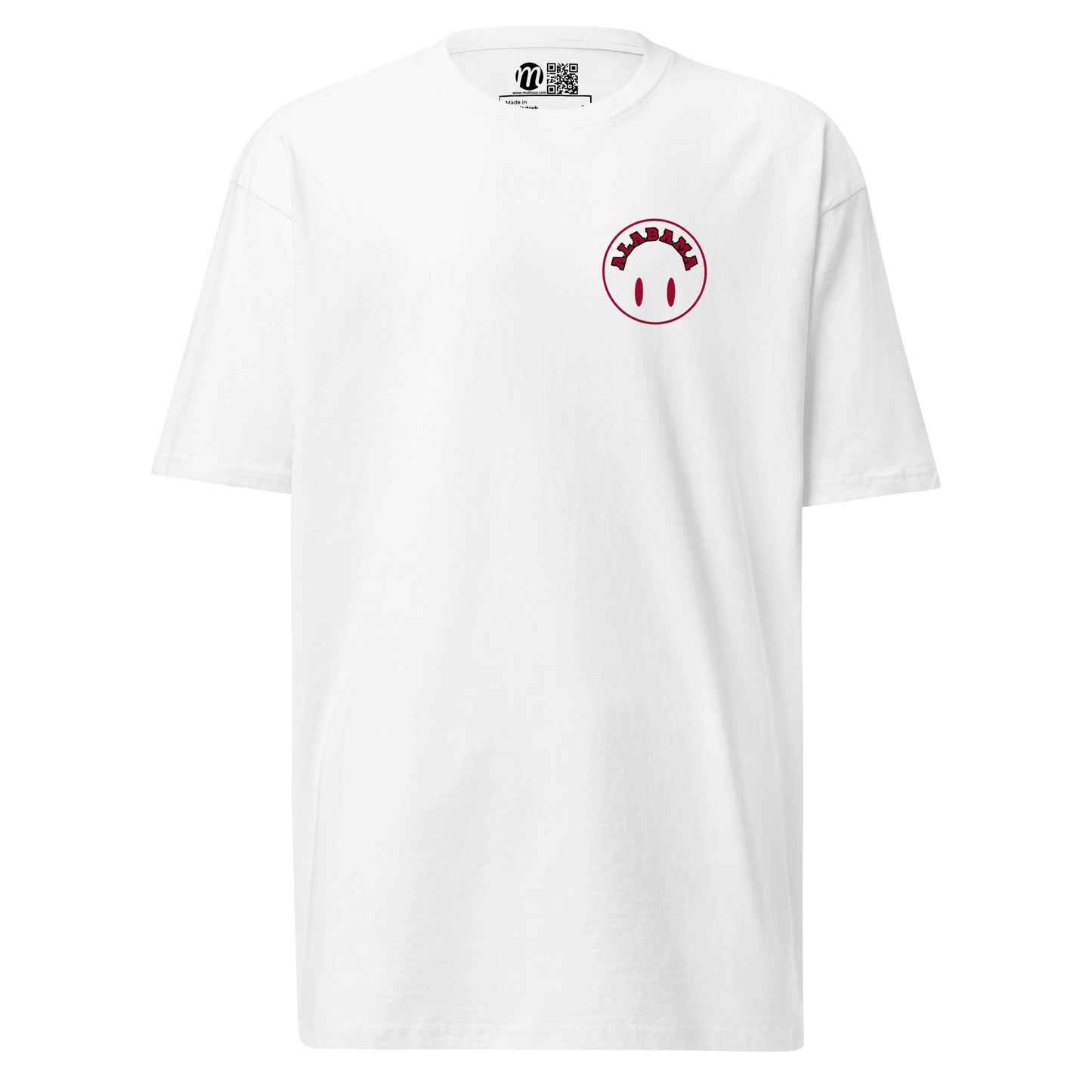 Alabama Smiley Face Flipped Mulli USA Tee White Front