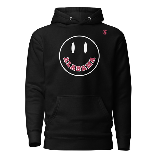 Alabama Smiley Face Mulli USA Hoodie Black Front