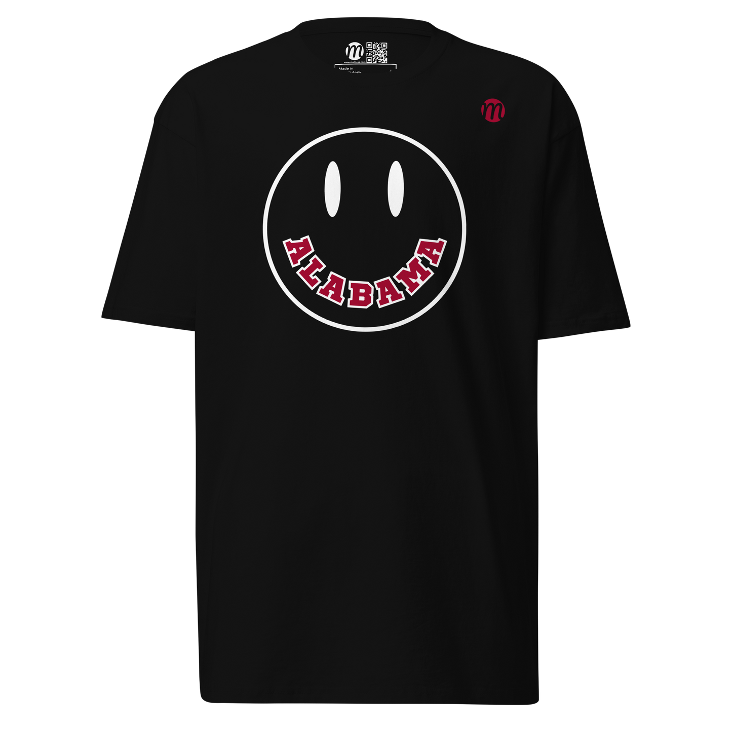 Alabama Smiley Face Mulli USA Tee Black Front