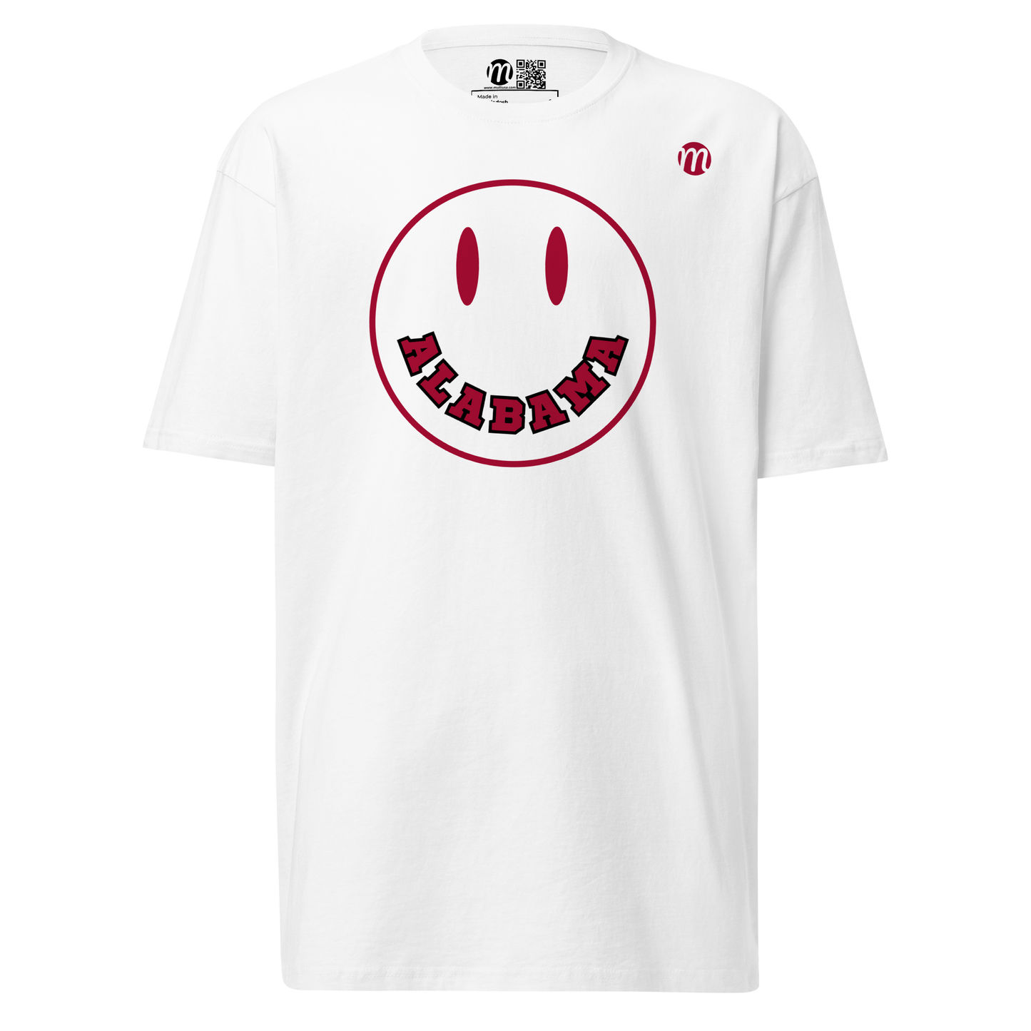 Alabama Smiley Face Mulli USA Tee White Front