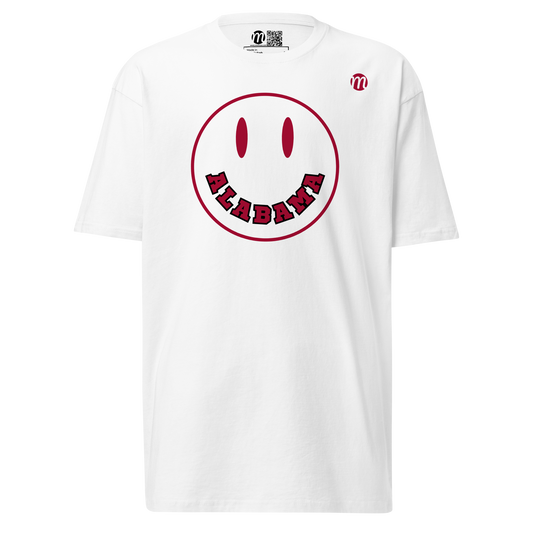 Alabama Smiley Face Mulli USA Tee White Front