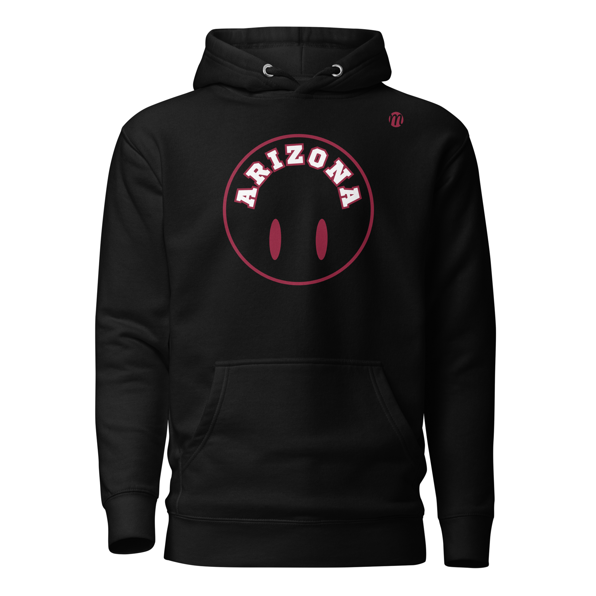 Arizona Smiley Face Flipped Mulli USA Hoodie Black Front