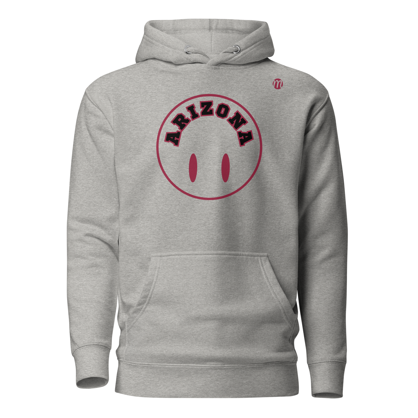 Arizona Smiley Face Flipped Mulli USA Hoodie Carbon Grey Front