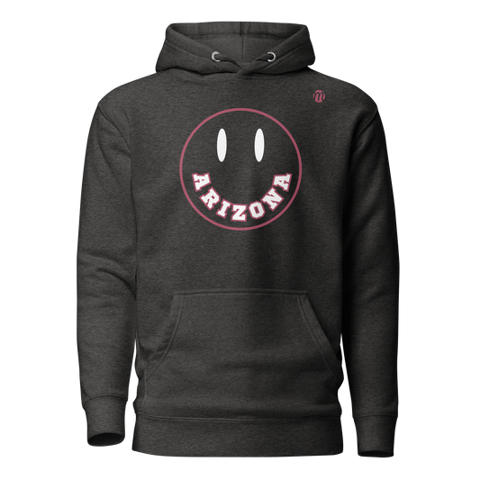 Arizona Smiley Face Mulli USA Hoodie Charcoal Heather Front