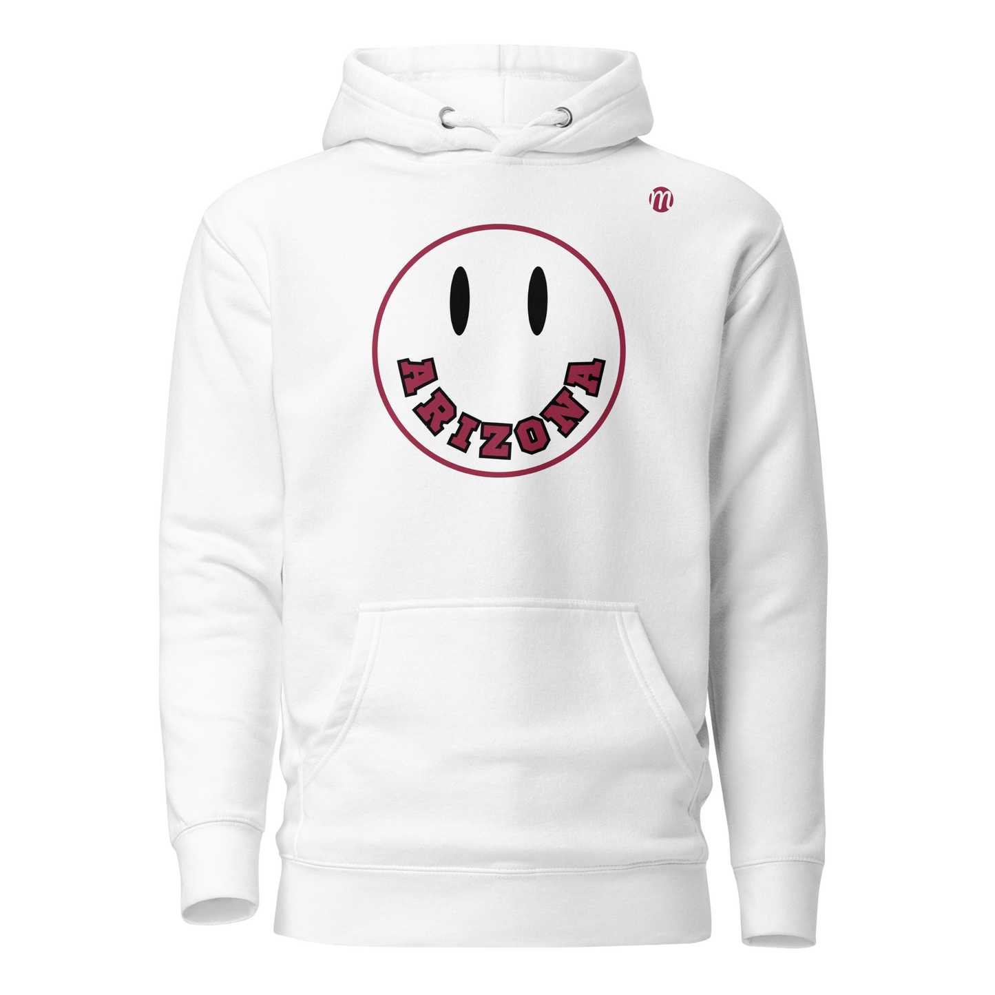 Arizona Smiley Face Mulli USA Hoodie White Front