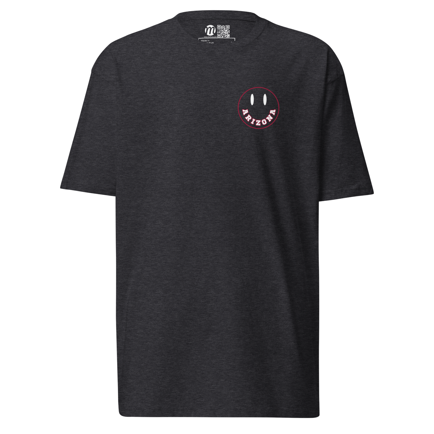 Arizona Smiley Face Mulli USA Tee Charcoal Heather Front