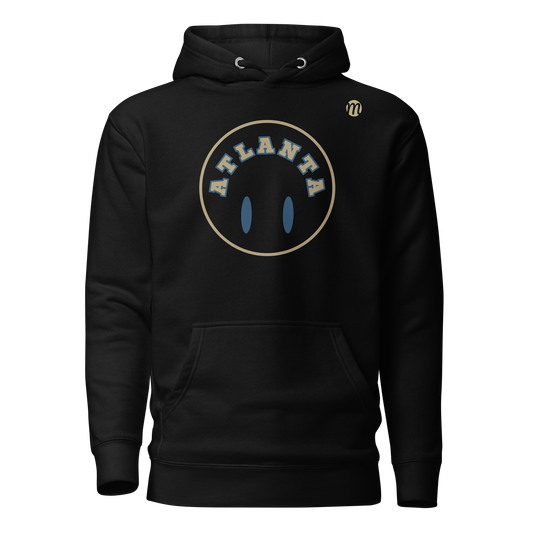 Atlanta Smiley Face Flipped Mulli USA Hoodie Black Front