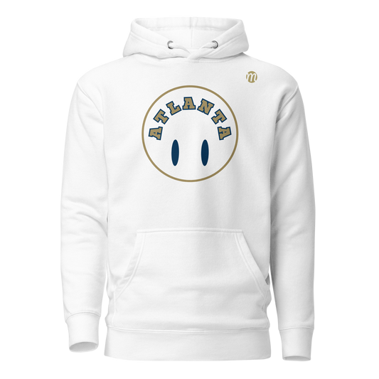 Atlanta Smiley Face Flipped Mulli USA Hoodie White Front