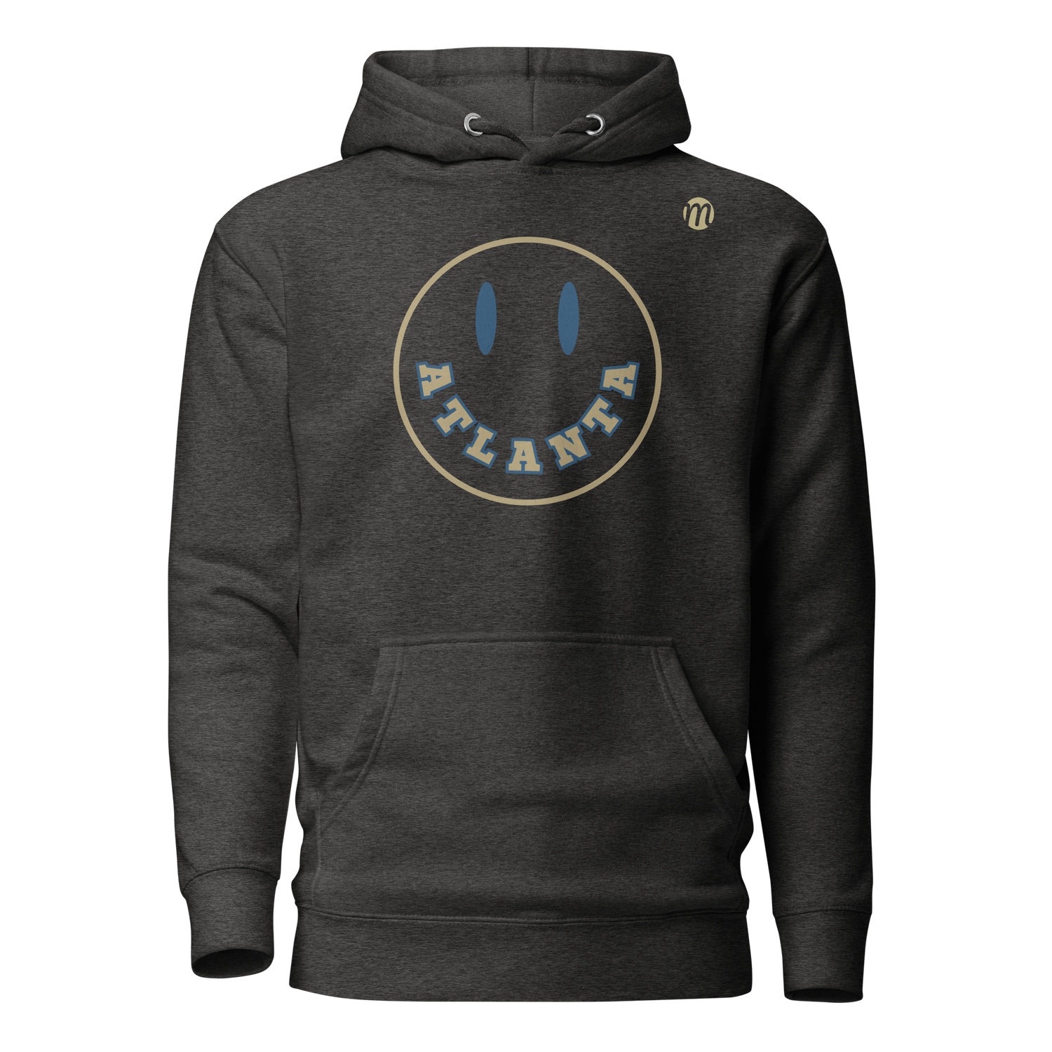 Atlanta Smiley Face Mulli USA Hoodie Charcoal Heather Front