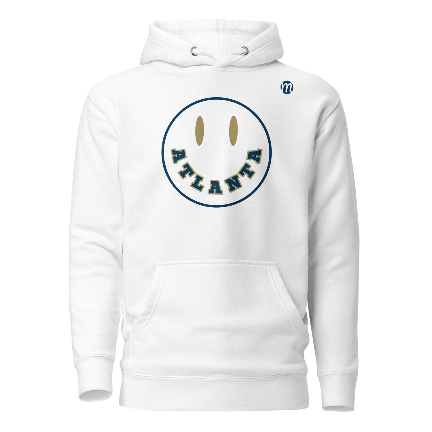 Atlanta Smiley Face Mulli USA Hoodie White Front