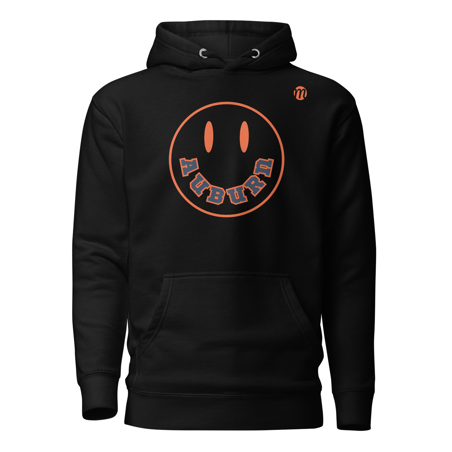 Auburn Smiley Face Mulli USA Hoodie Black Front 