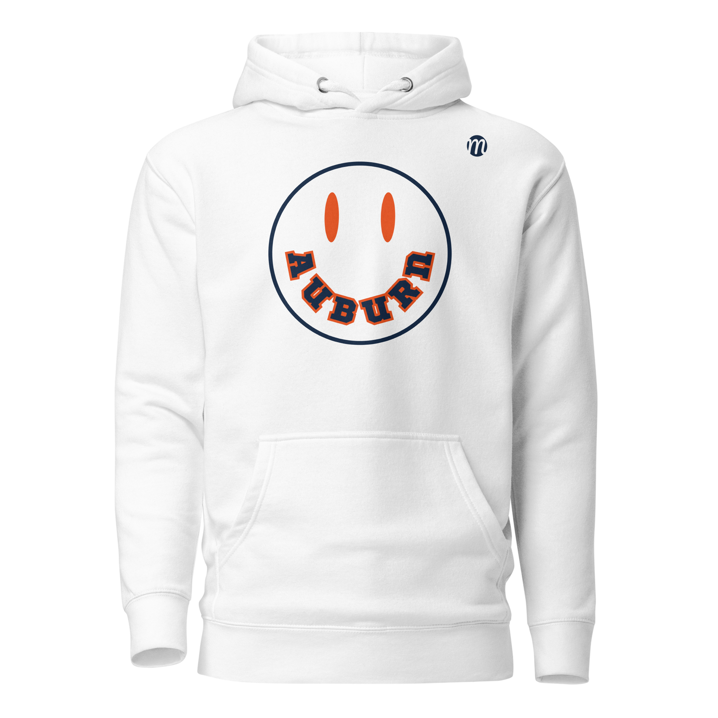 Auburn Smiley Face Mulli USA Hoodie White Front