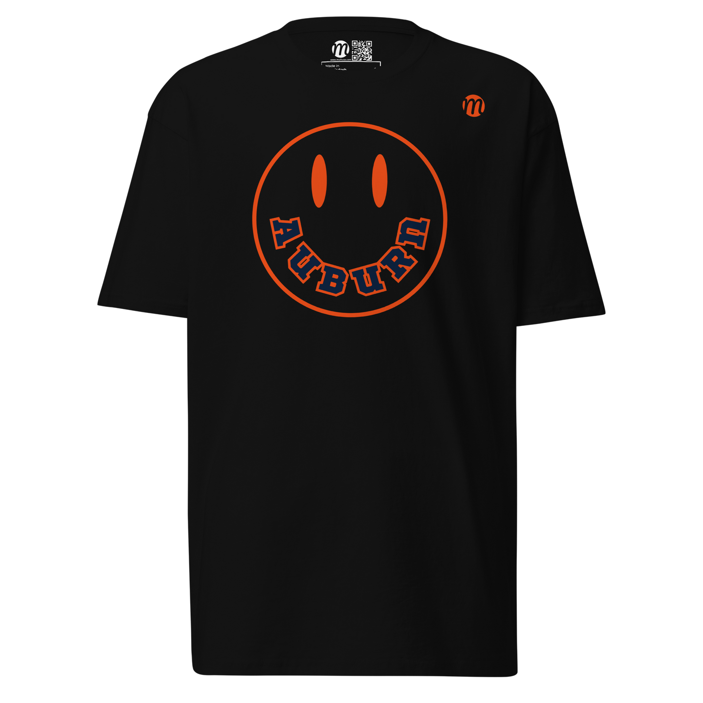 Auburn Smiley Face Mulli USA Tee Black Front