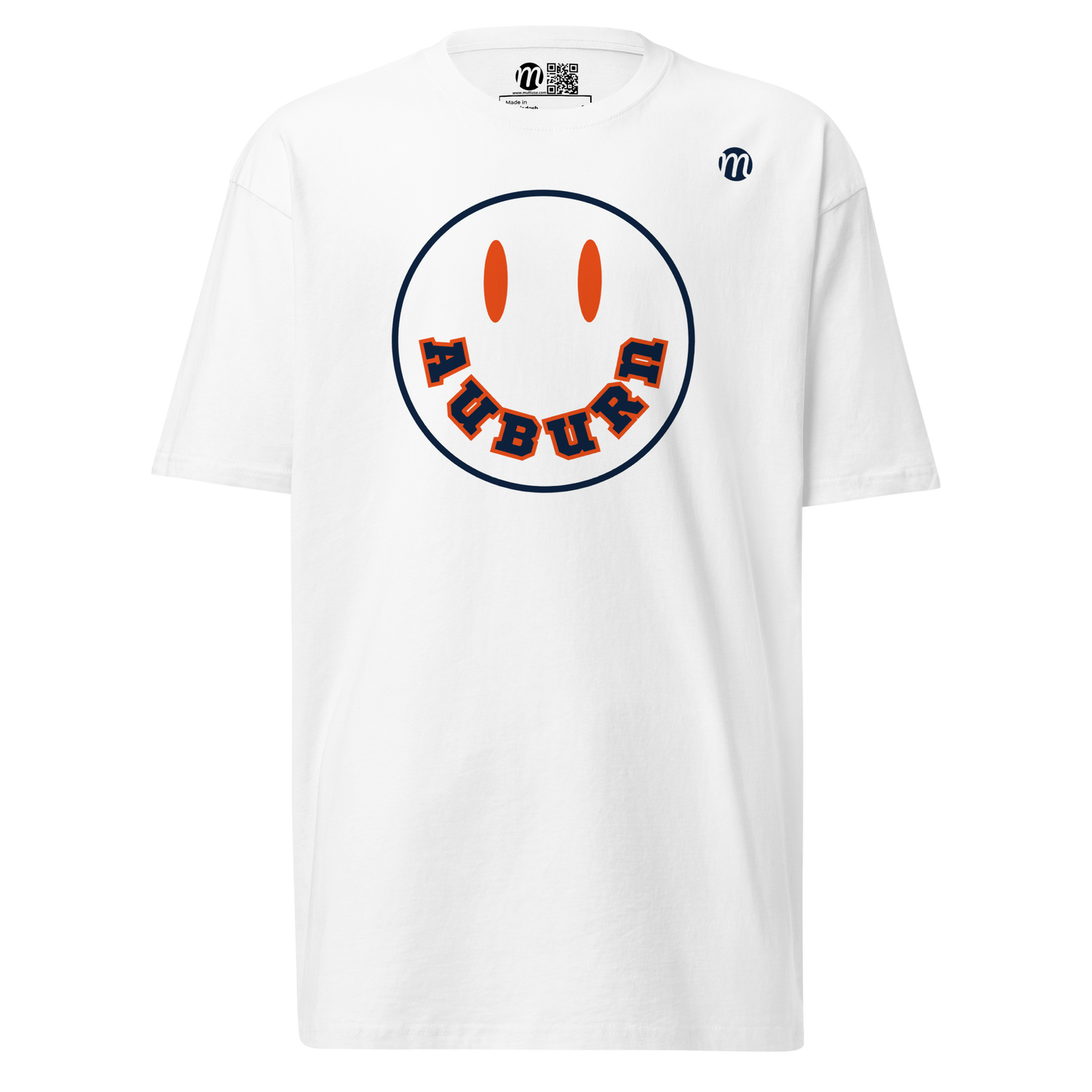 Auburn Smiley Face Mulli USA Tee White Front