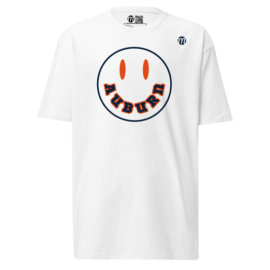 Auburn Smiley Face Mulli USA Tee White Front