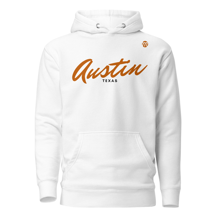 Austin Texas Mulli USA Hoodie White Front