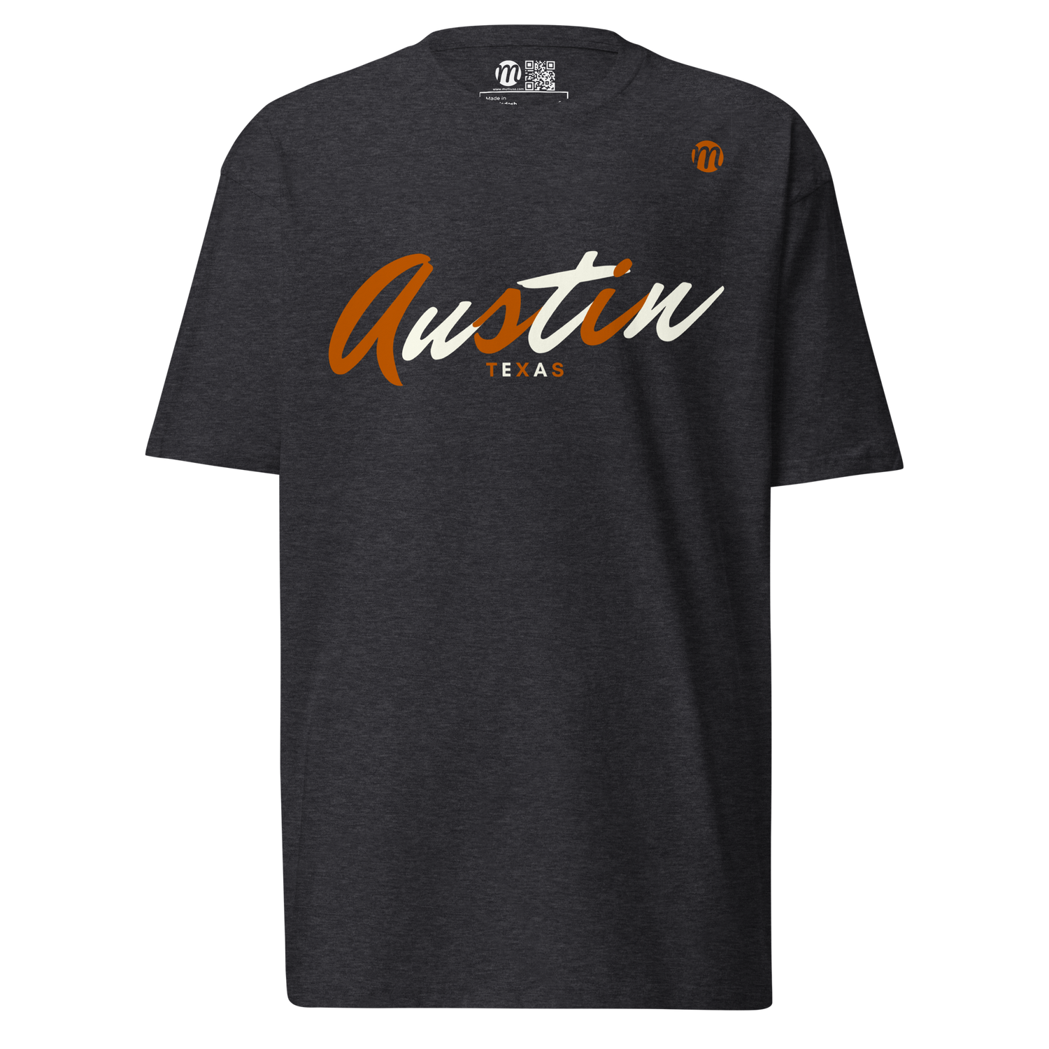 Austin Texas Mulli USA Tee Charcoal Heather Front