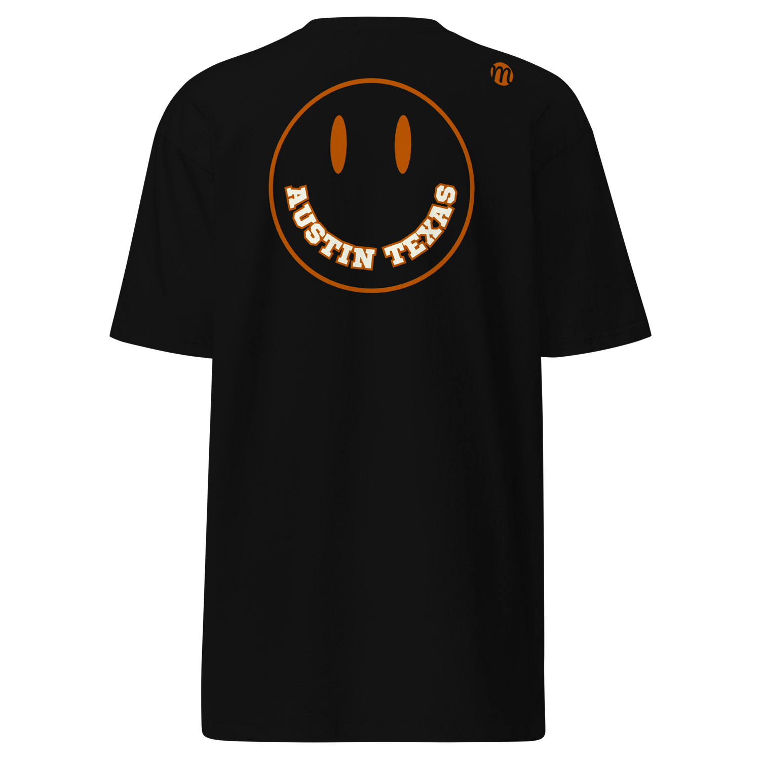 Austin Texas Smiley Face Mulli USA Tee Black Back