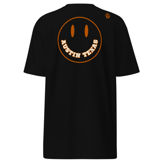 Austin Texas Smiley Face Mulli USA Tee Black Back