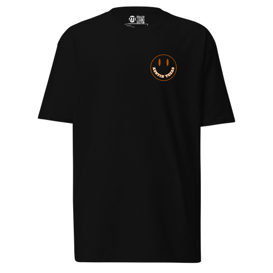 Austin Texas Smiley Face Mulli USA Tee Black Front