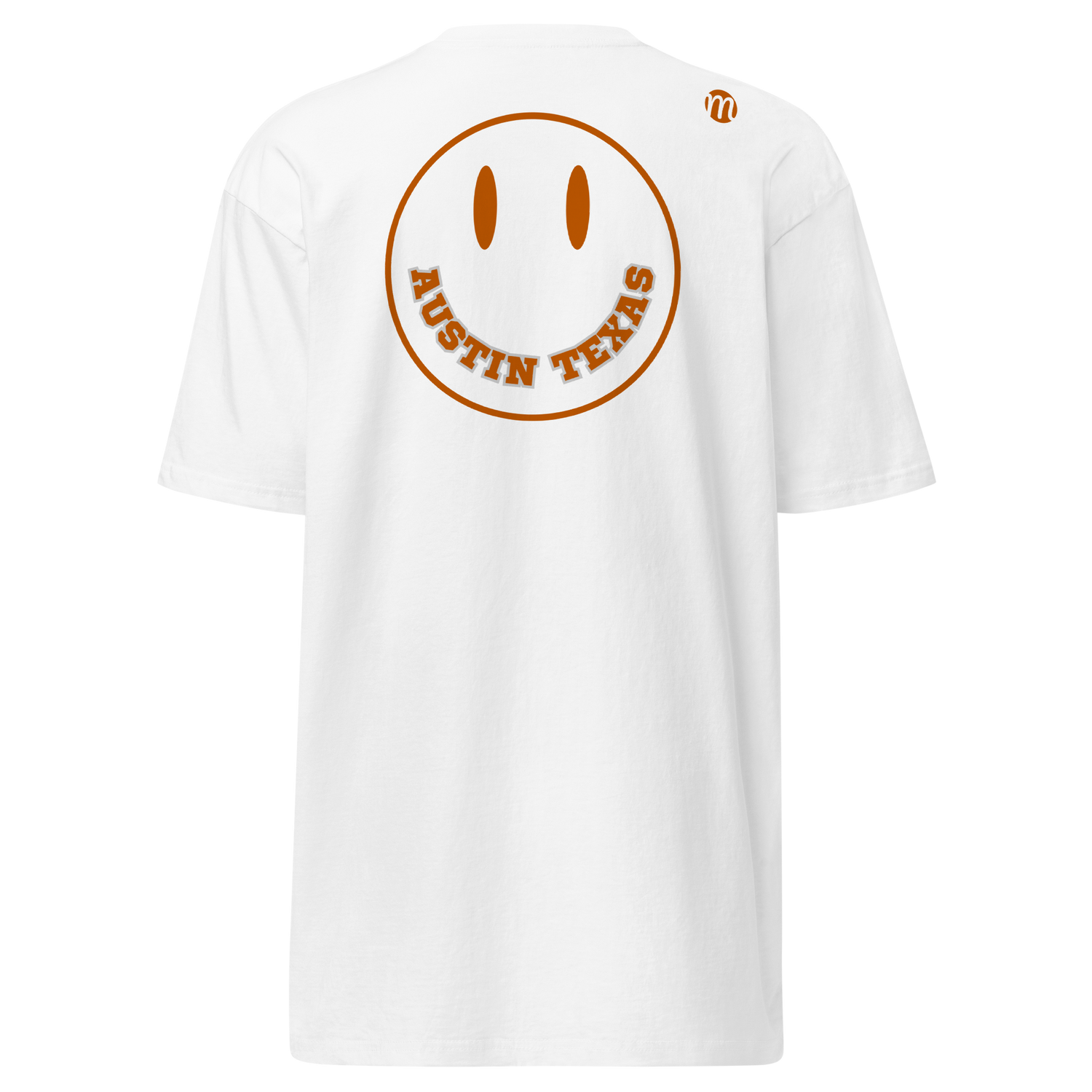 Austin Texas Smiley Face Mulli USA Tee White Back