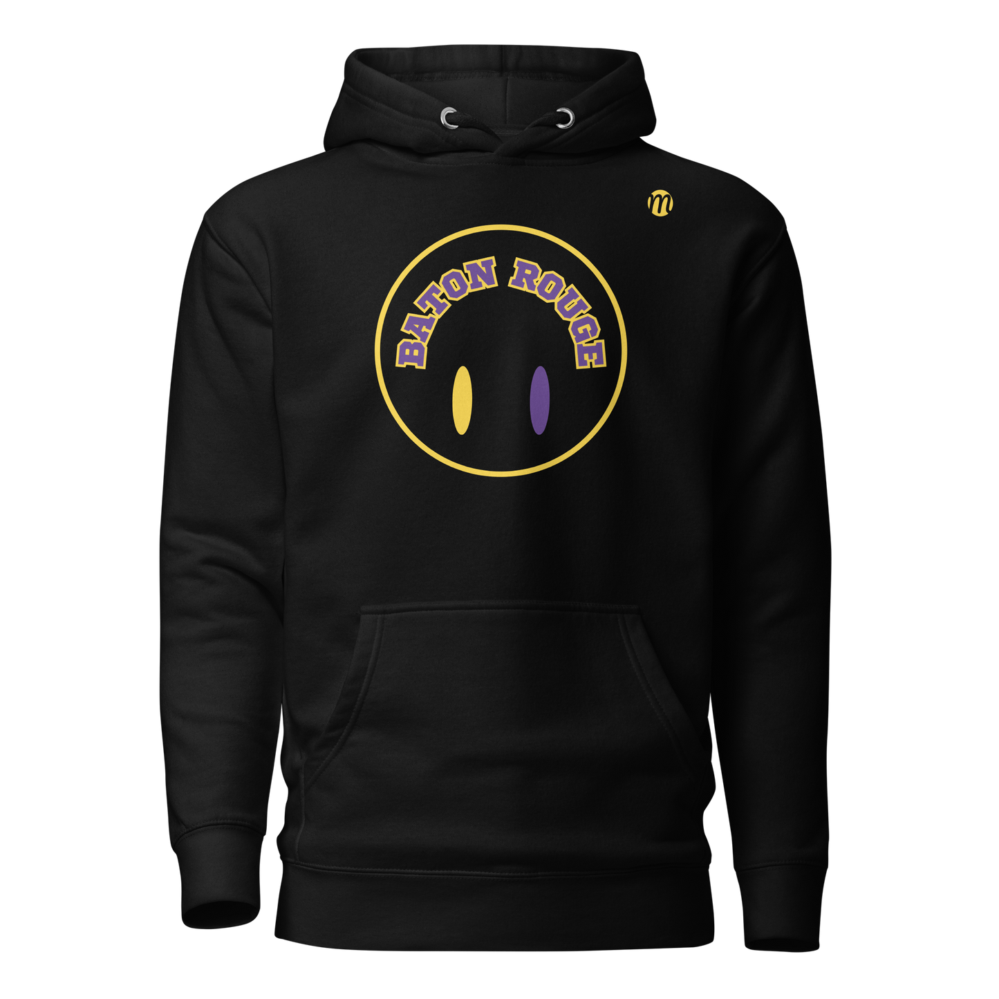 Baton Rouge Smiley Face Flipped Mulli USA Hoodie Black 