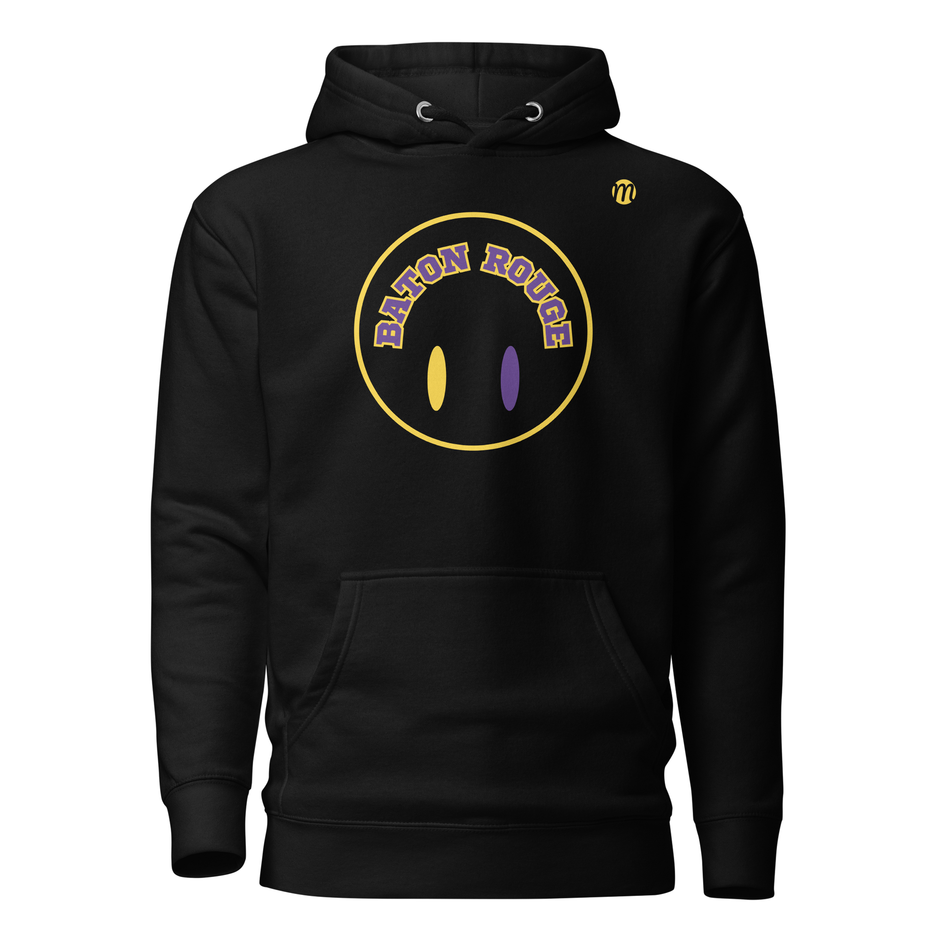 Baton Rouge Smiley Face Flipped Mulli USA Hoodie Black 