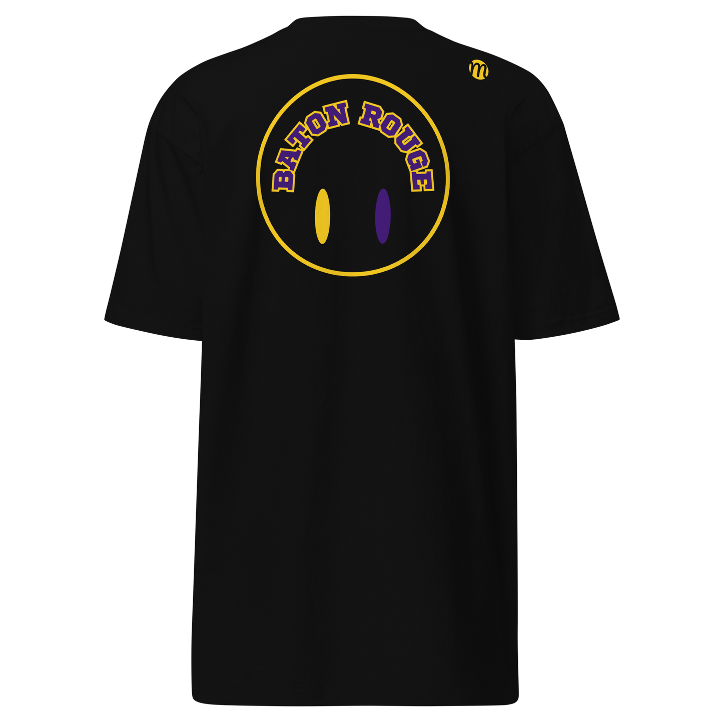 Baton Rouge Smiley Face Flipped Mulli USA Tee Black Back