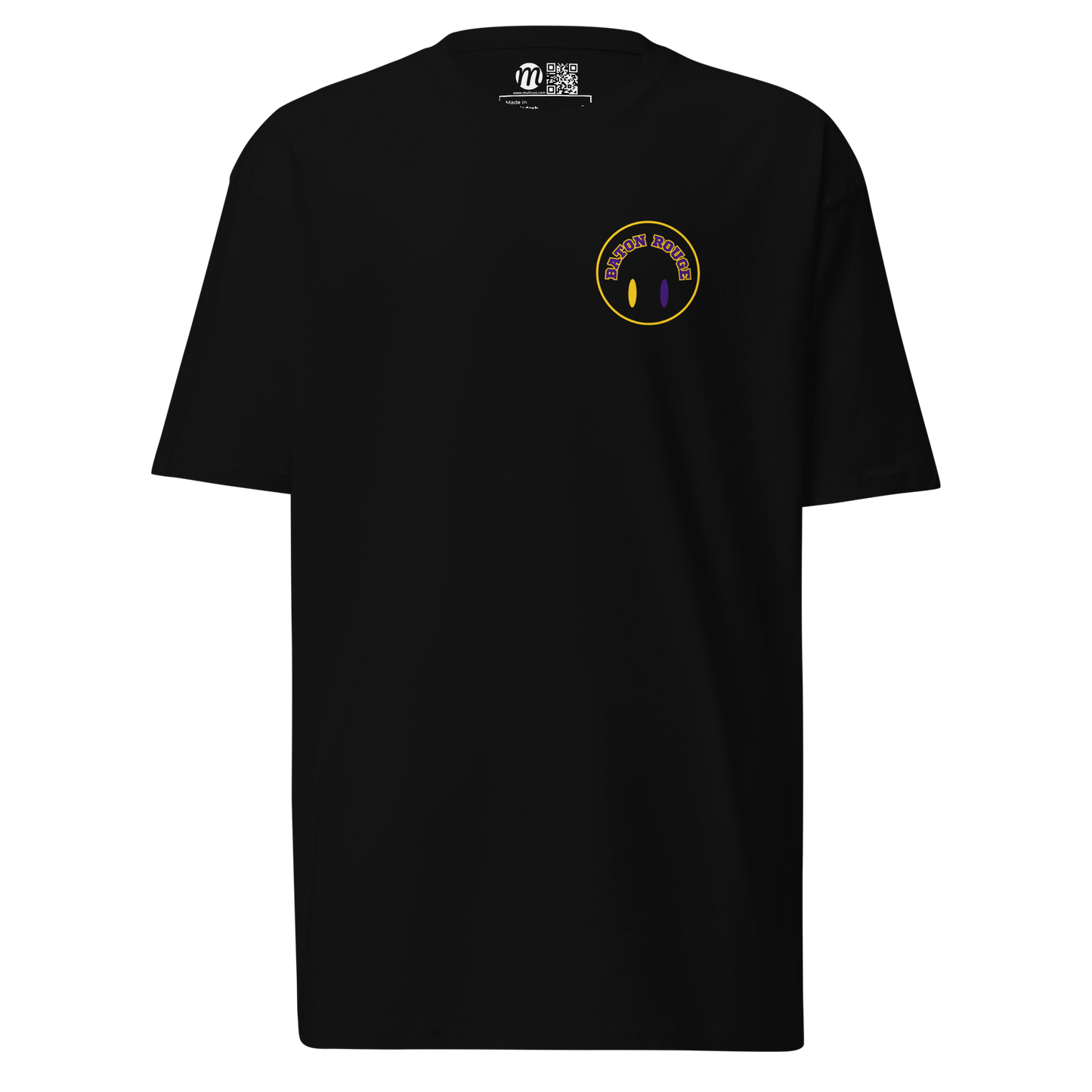 Baton Rouge Smiley Face Flipped Mulli USA Tee Black