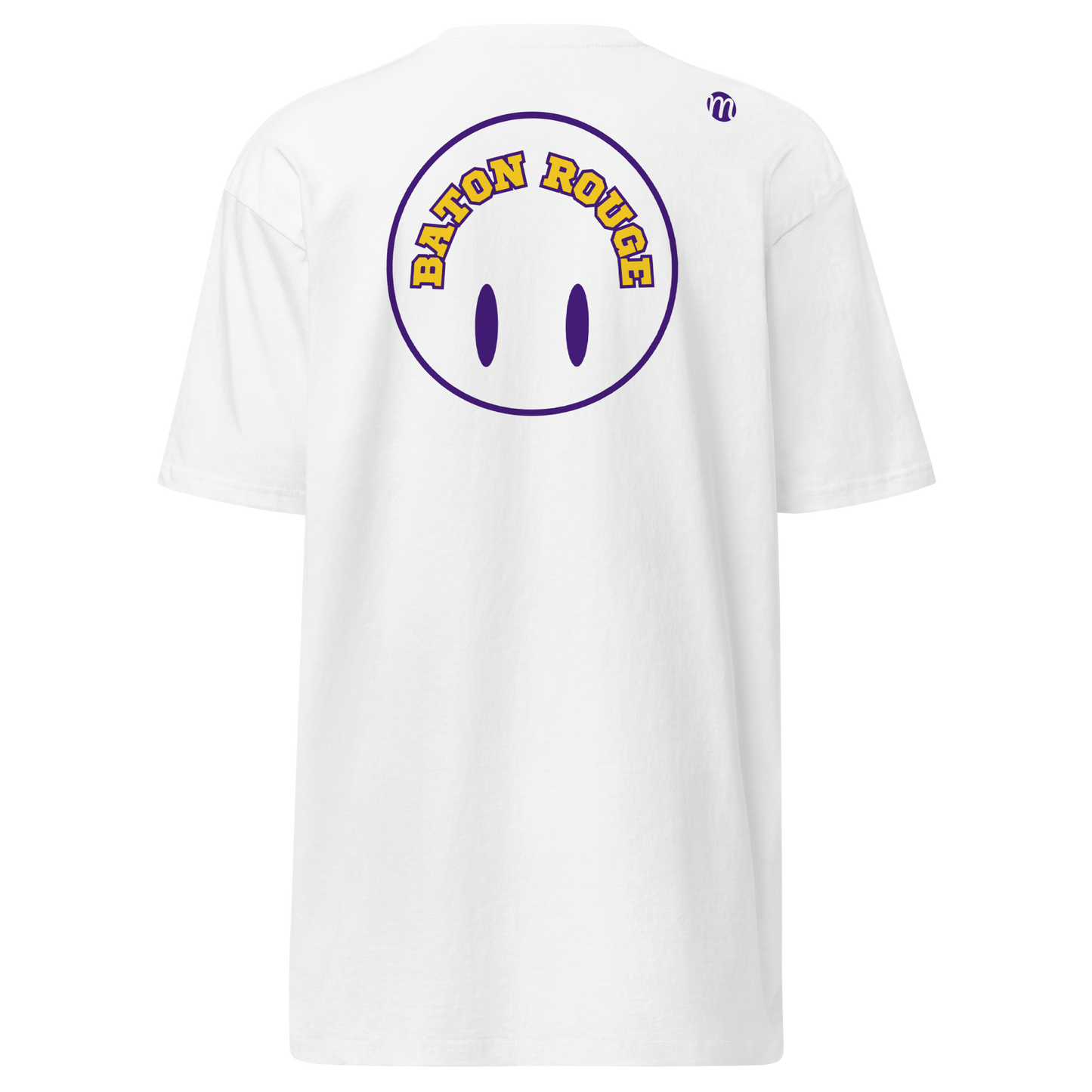 Baton Rouge Smiley Face Flipped Mulli USA Tee White Back