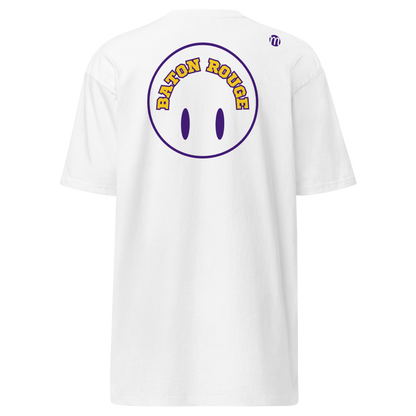 Baton Rouge Smiley Face Flipped Mulli USA Tee White Back