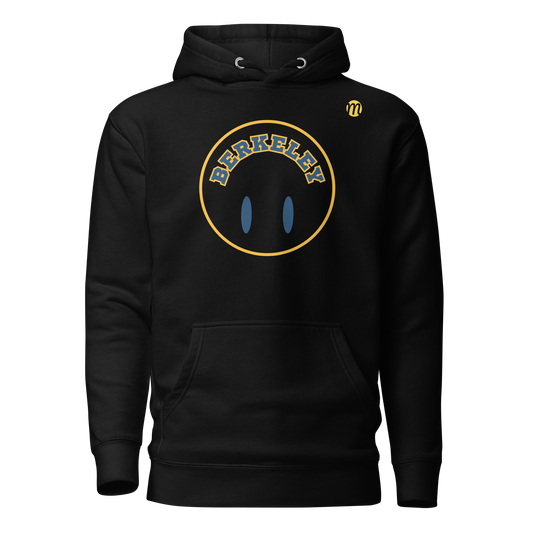 Berkeley Smiley Face Flipped Mulli USA Hoodie Black Front