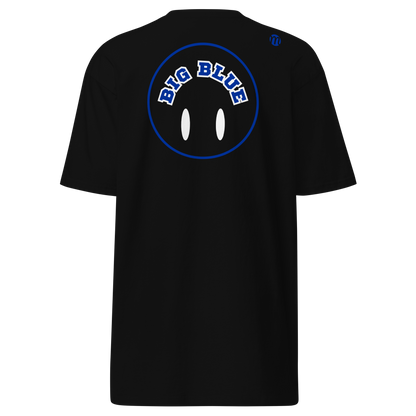 Big Blue Smiley Face Flipped Mulli USA Tee Black Back