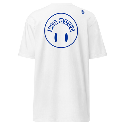 Big Blue Smiley Face Flipped Mulli USA Tee White Back