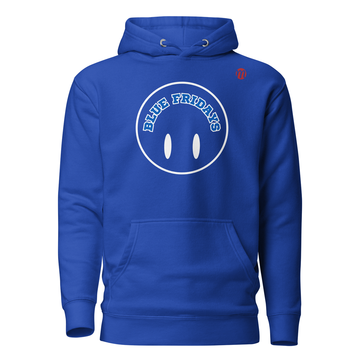 Blue Fridays Smiley Face Flipped Mulli USA Hoodie Team Royal Front