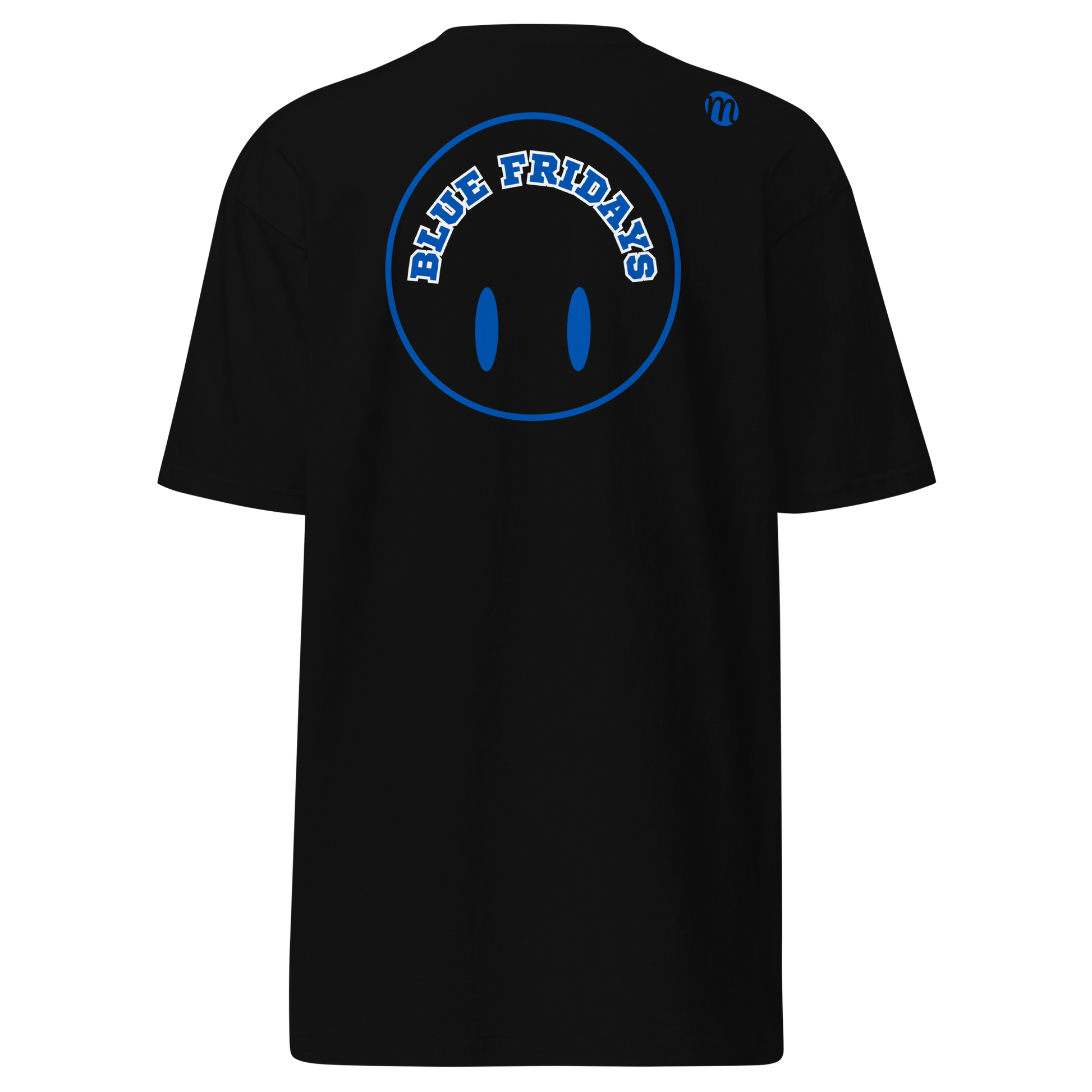 Blue Fridays Smiley Face Flipped Mulli USA Tee Black Back