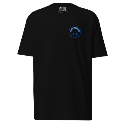 Blue Fridays Smiley Face Flipped Mulli USA Tee Black Front