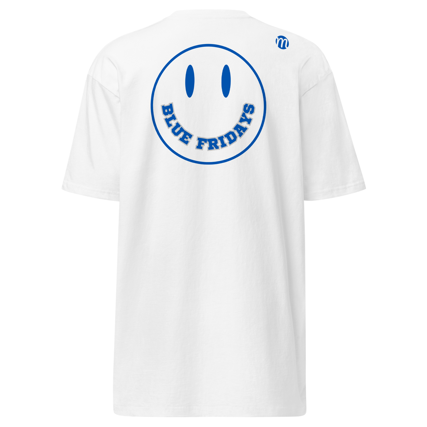 Blue Fridays Smiley Face Mulli USA Tee White Back