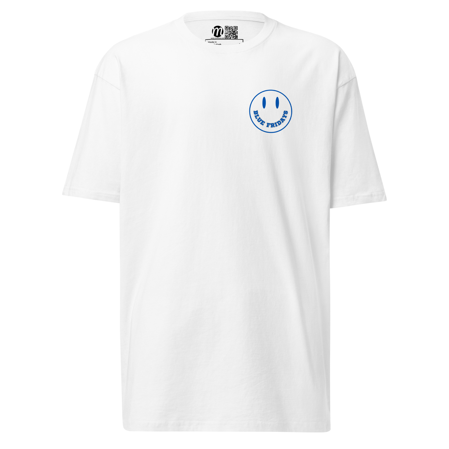 Blue Fridays Smiley Face Mulli USA Tee White Front