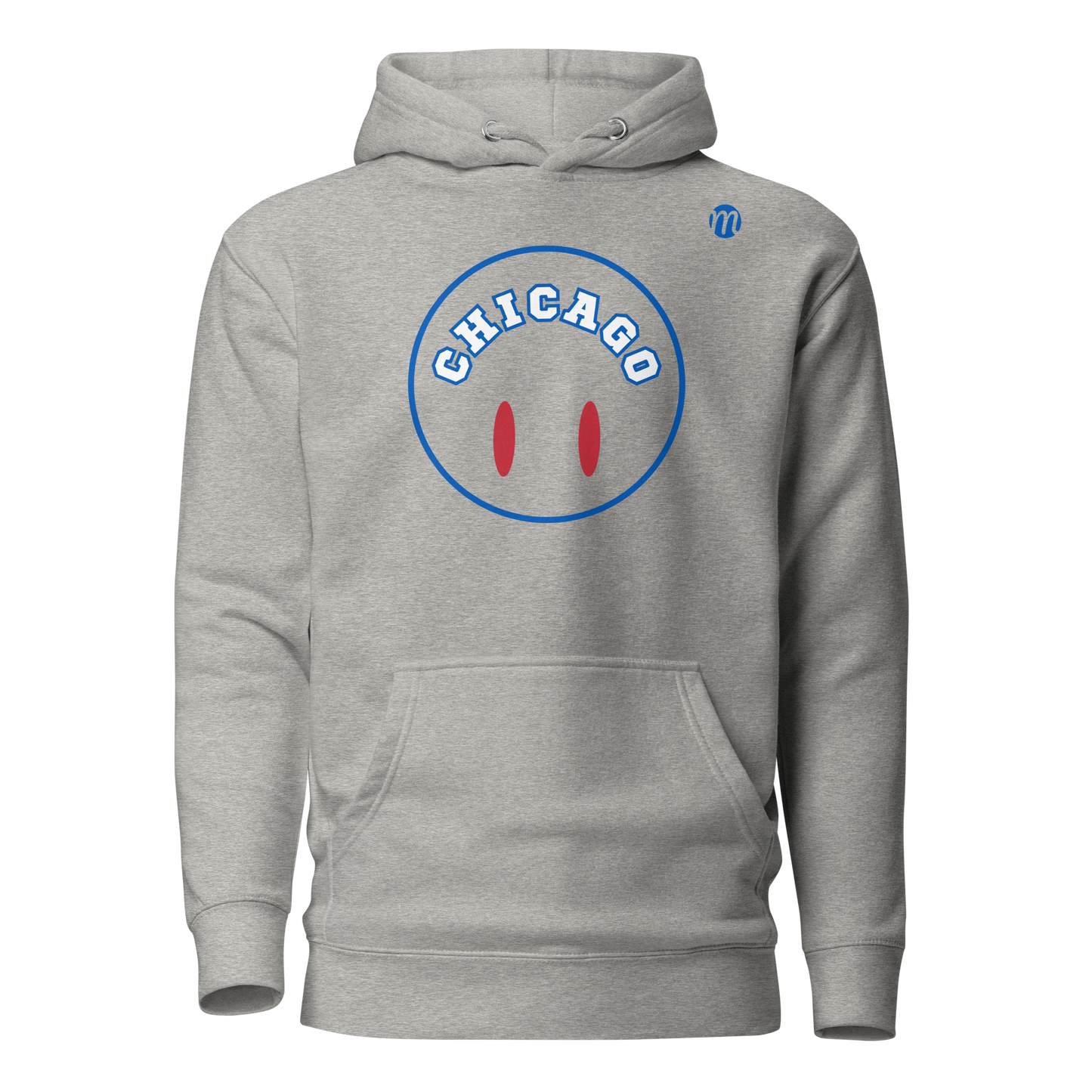 Chicago Smiley Face Flipped Mulli USA Hoodie Carbon Grey Front