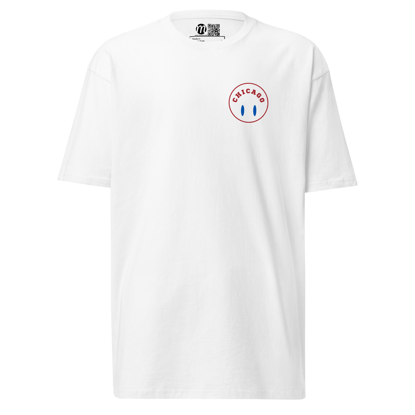 Chicago Smiley Face Flipped Mulli USA Tee White Front