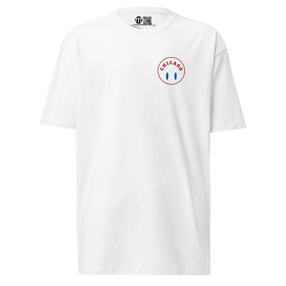 Chicago Smiley Face Flipped Mulli USA Tee White Front