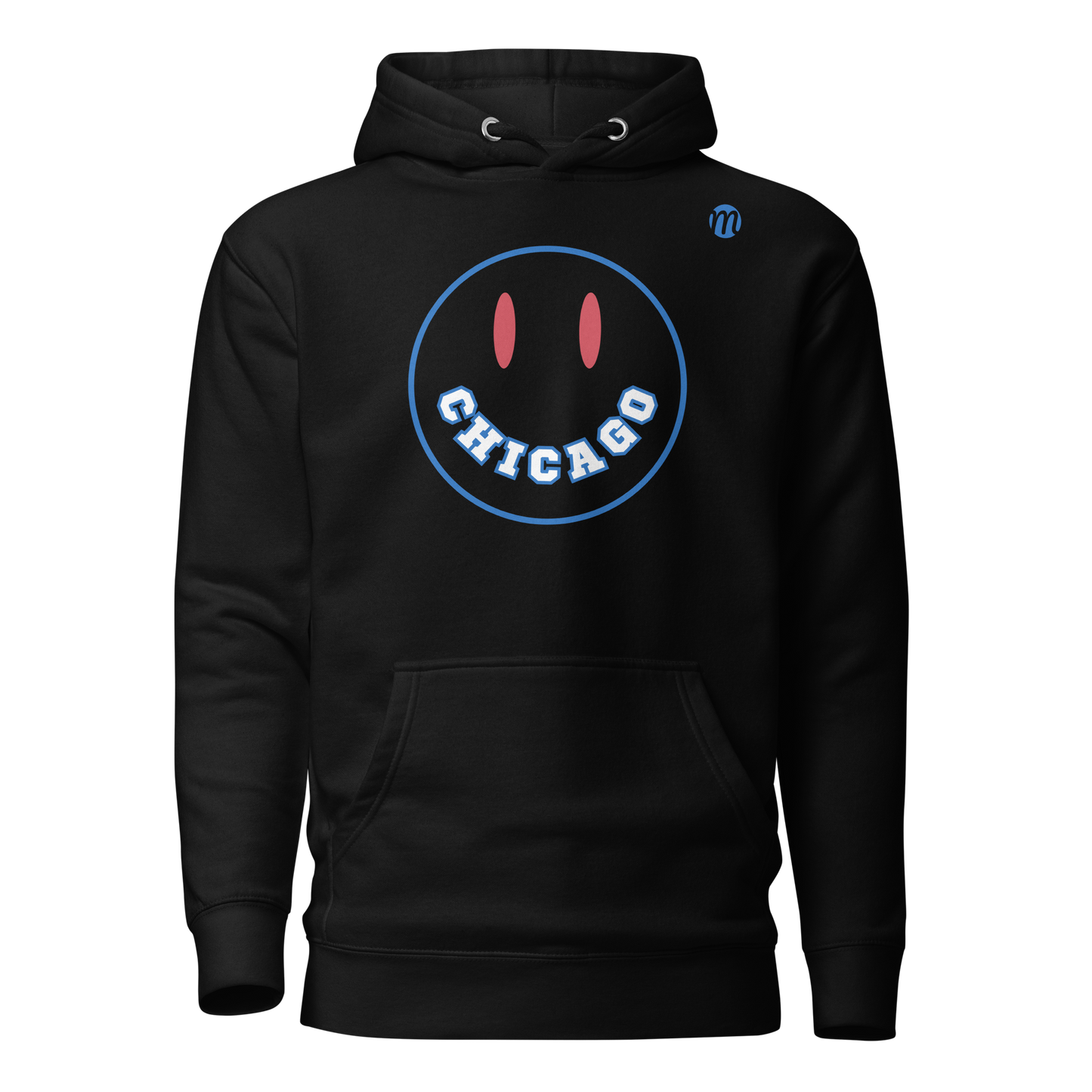 Chicago Smiley Face Mulli USA Hoodie Black Front