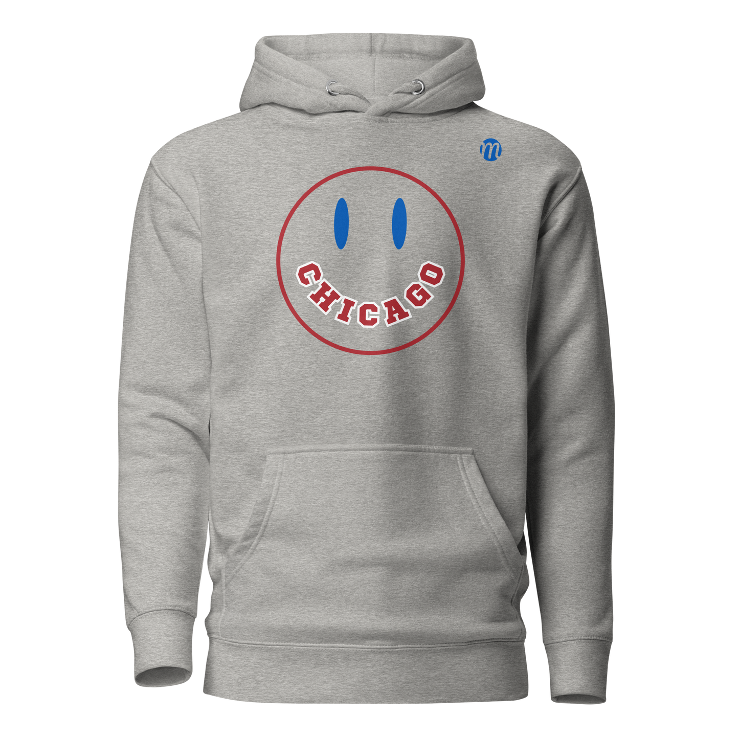 Chicago Smiley Face Mulli USA Hoodie Carbon Grey Front